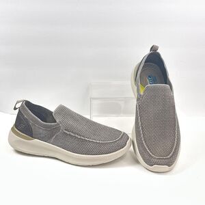 Skechers Shoes Mens 9.5 Khaki Mesh Slip On Lattimore Warner Casual Arch Fit